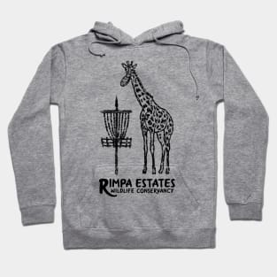 Disc Golf Giraffe, BLACK PRINT Hoodie